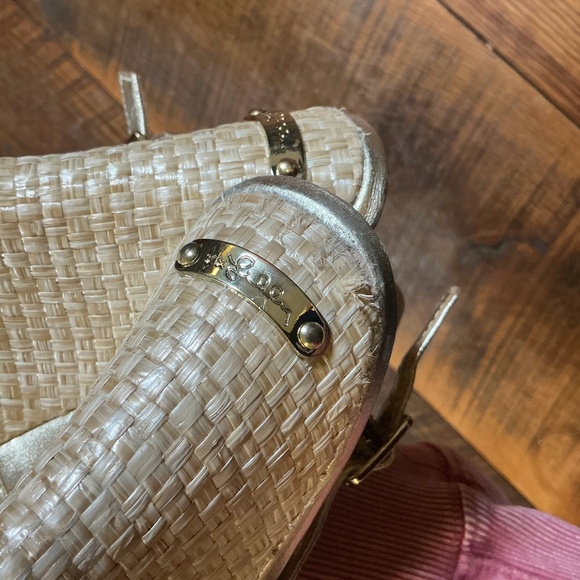 Lilly Pulitzer Kristen Gold Metallic Leather Wedge Espadrilles | Women’s Size 10 - Picture 14 of 16